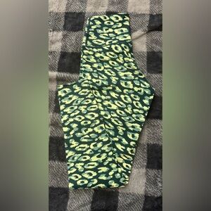 NWOT Offline by Aerie Green and Yellow Leopard Leggings Size Medium